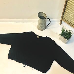 Black Express New Black Cropped Sweatshirt - women’s small